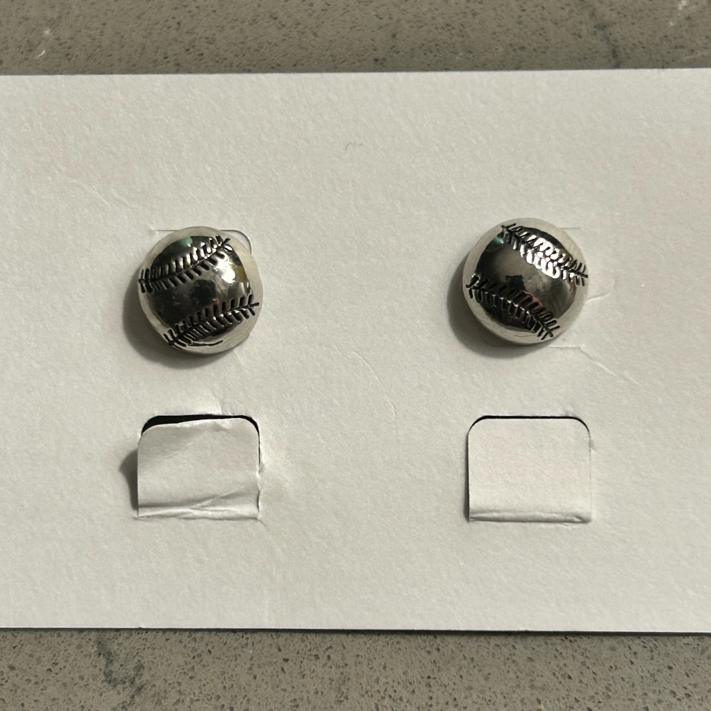 Baseball Softball Themed Silver Earrings 10$